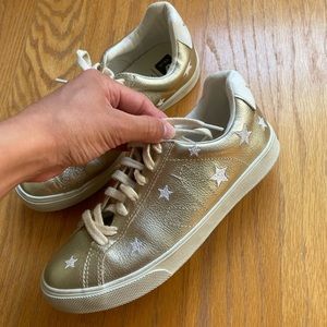 Veja x Madewell Gold and White Star Sneakers